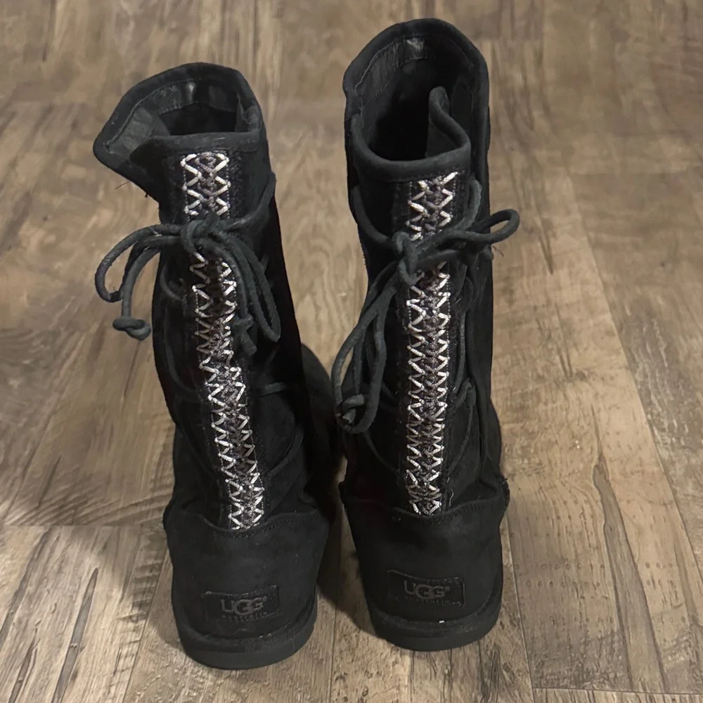 UGG Black Suede Winter Boots for Women